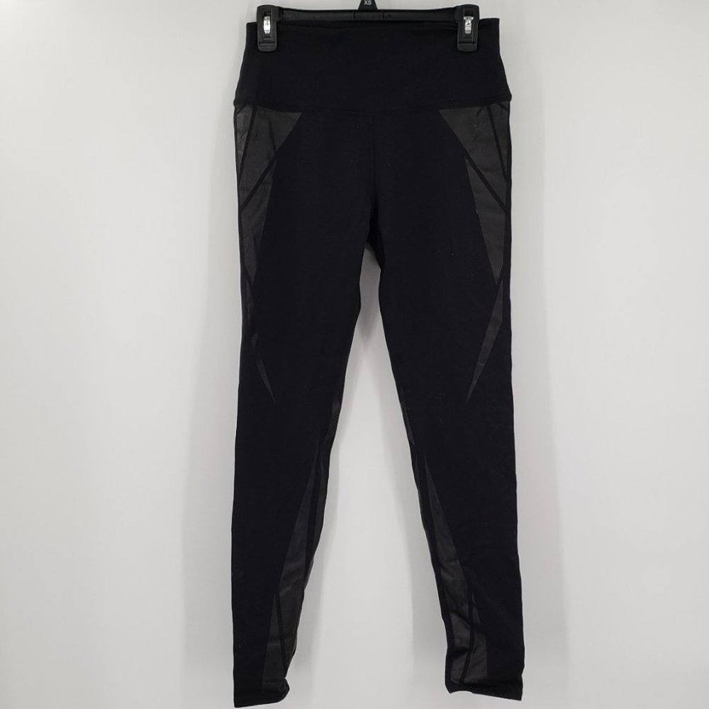 ALO Yoga Black Mesh Panel Leggings